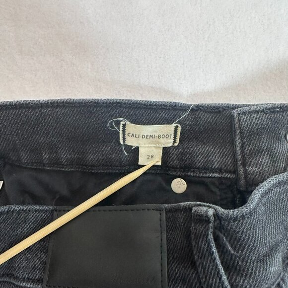 Madewell Black Denim Cali Demi-Bootcut Jeans Women's Mid-Rise Casual Size 28 - Picture 5 of 9